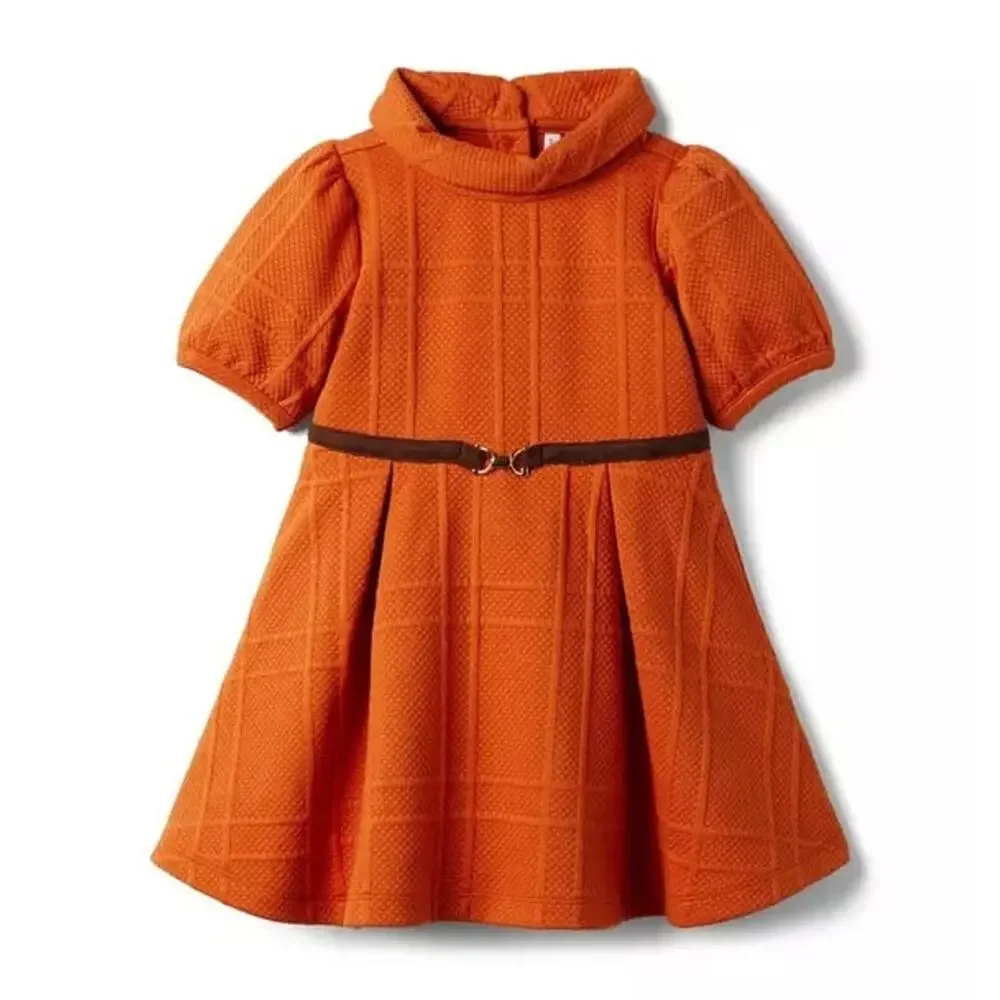NWT❤️Janie and Jack Quilted Puff Sleeve Jacquard Dress sz8